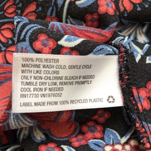 Xhilaration Red & Blue Floral Long Sleeve Dress - Picture 7 of 8